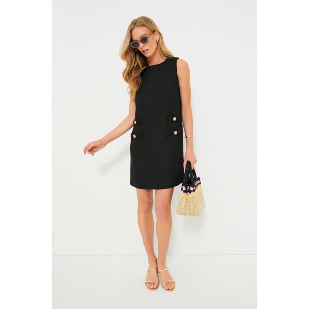 Tuckernuck | Black Tweed Sleeveless Jackie Shift Dress New w/ Tags ~ XL - Picture 6 of 15